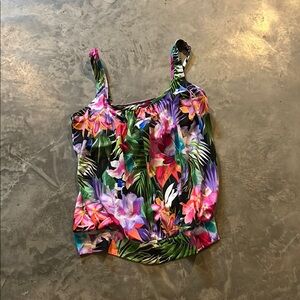 Pink and Purple Fitted Sleeveless Swim Camisole